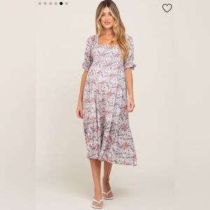PinkBlush Floral Puff Sleeve Maternity Dress NWOT
